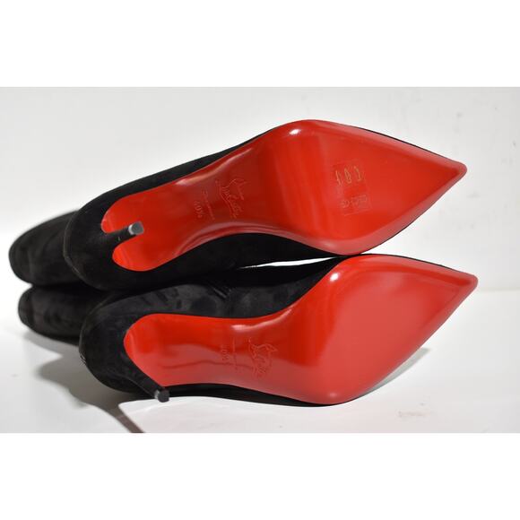 Christian Louboutin Lock Kate Botta 100 Black Suede Knee High Heel Boot 40.5 - Picture 12 of 12